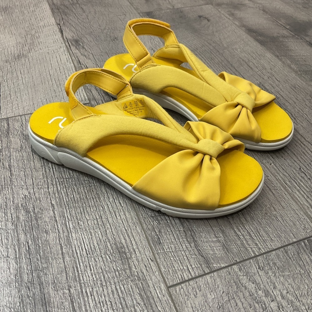 Ryka Macy Women's Yellow Fabric Bow Slingback Sandals Size 8.5W